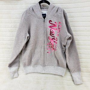 American Eagle Graphic Print Zip Up Hoodie Sweatshirt